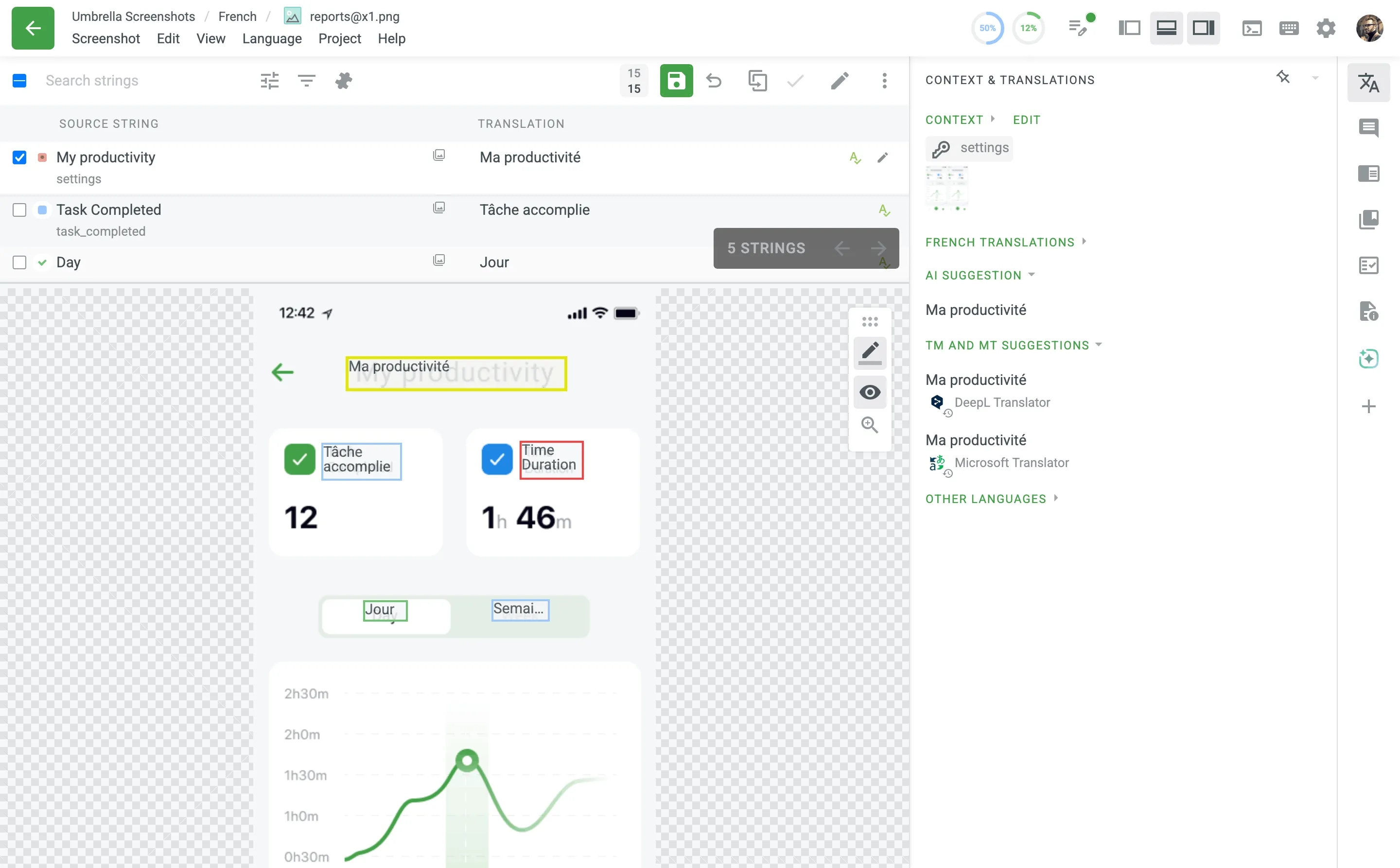 Editor view with a screenshot preview
